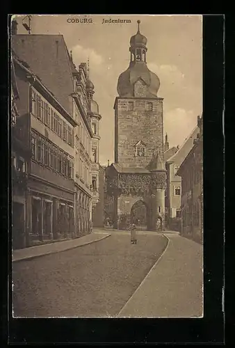 AK Coburg, Judenturm, Strassenpartie