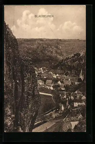 AK Blaubeuren, Ortsansicht aus der Vogelschau