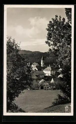 AK Altglashütten /Schwarzw., Ortsansicht mit Gasthaus-Pension zum Hirschen-Löwen P. Herrman