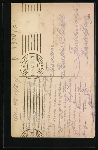 AK Ulm a. D., Teilansicht mit Zundeltor