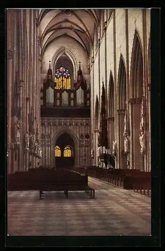 AK Ulm a. D., Münster, Innenansicht mit Orgel