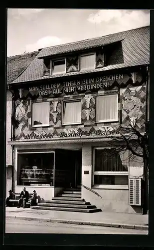 Foto-AK Bad Wurzach, Metzgerei Gasthof zum Ochsen A. Wegmann, Strassenansicht