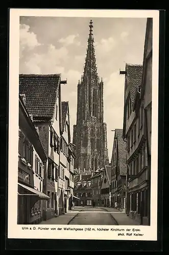 AK Ulm a. D., Münster von der Wallfischgasse