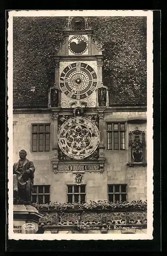 AK Heilbronn a. N., Ansicht der Rathausuhr