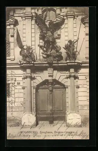 AK Augsburg, Zeughaus, Bronze-Gruppe