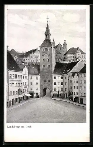 AK Landsberg am Lech, Hauptplatz mit Schmalzturm