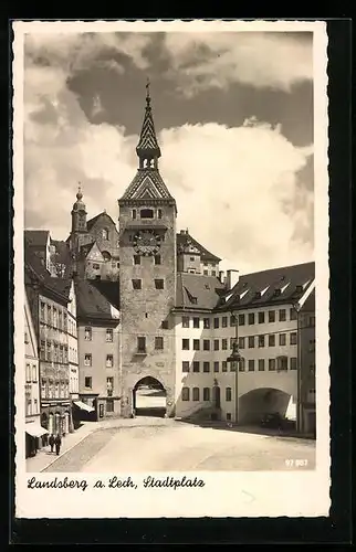 AK Landsberg a. Lech, Blick auf den Stadtplatz