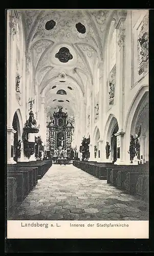 AK Landsberg am Lech, Inneres der Stadtpfarrkirche