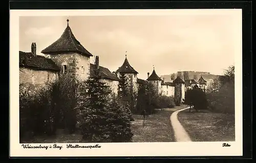 AK Weissenburg i. Bay., Stadtmauerpartie