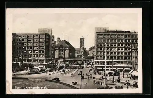 AK Berlin, Alexanderplatz mit Geschäften