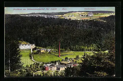 AK Brethaus im Schwarzwassertal, Ortspartie mit Restaurant und Oberpfannenstiel