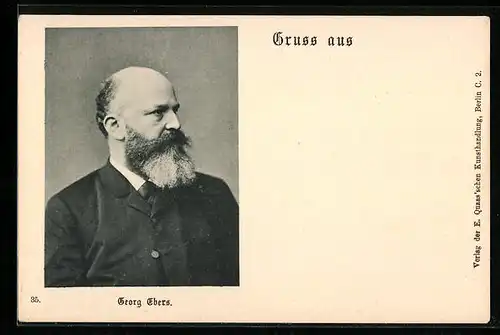 AK Portrait von Georg Ebers