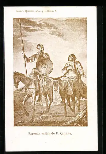 Künstler-AK Cervantes, Segunda salida de Don Quijote