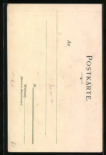 Künstler-AK Karl May Postkarte No. 9, Mann kämpft gegen einen Bär