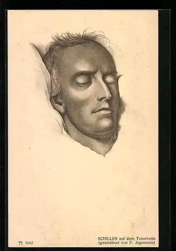 Künstler-AK Friedrich Schiller auf seinem Totenbett