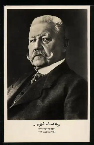 AK Paul von Hindenburg als Reichspräsident im Portrait