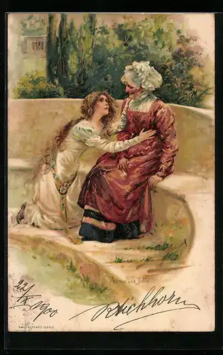 Lithographie Shakespeare, Eine Szene aus Romeo und Julia