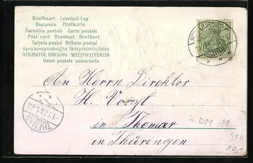 AK Jahreszahl 1904 mit Kleeblättern und Marienkäfern