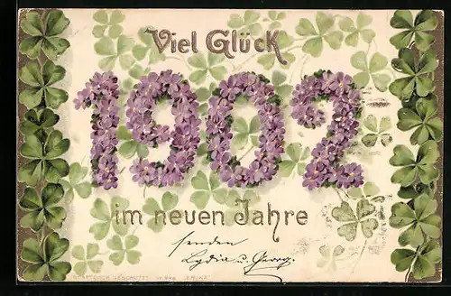 AK Jahreszahl 1902 aus Veilchen