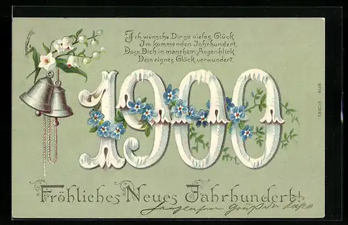 AK Jahreszahl 1900 mit Glocken