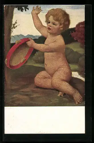 Künstler-AK Ludwig von Zumbusch: Amor mit Tamburin