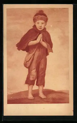 Künstler-AK Ludwig von Zumbusch: Bittender Knabe mit zerrissener Hose