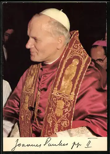 AK Papst Johannes Paul II. im roten Ornat