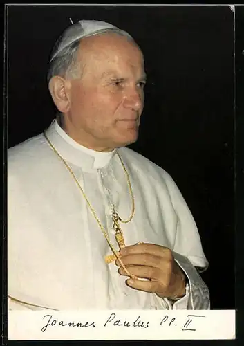 AK Papst Johannes Paul II. im weissen Ornat