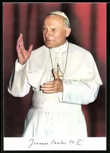 AK Papst Johannes Paul II. hebt segnend den Arm