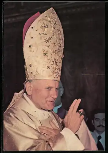 AK Papst Johannes Paul II. mit Mitra