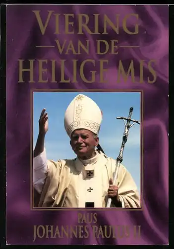 AK Papst Johannes Paul II. mit Ferula und Mitra