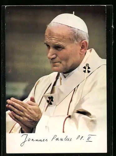 AK Papst Johannes Paul II. im weissen Ornat