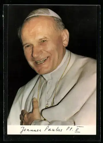 AK Papst Johannes Paul II. im weissen Ornat