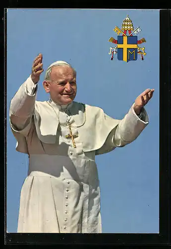 AK Papst Johannes Paul II. im weissen Ornat