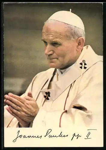 AK Papst Johannes Paul II. im weissen Ornat