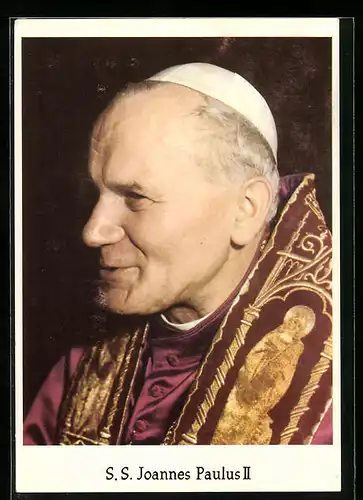 AK Papst Johannes Paul II. im roten Ornat