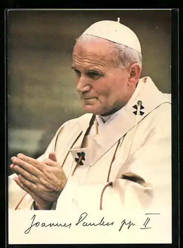 AK Papst Johannes Paul II. im weissen Ornat