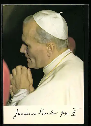 AK Papst Johannes Paul II. im weissen Ornat