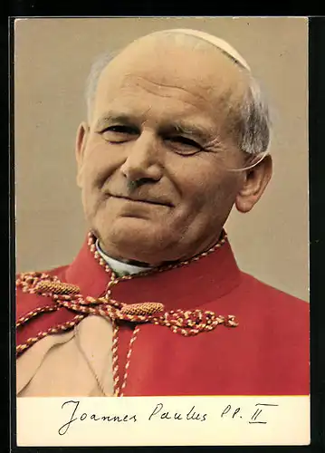 AK Papst Johannes Paul II. mit freundlichem Blick