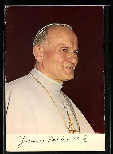 AK Papst Johannes Paul II. im weissen Ornat