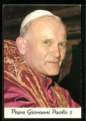 AK Papst Johannes Paul II. im roten Ornat