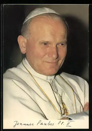 AK Papst Johannes Paul II. im weissen Ornat