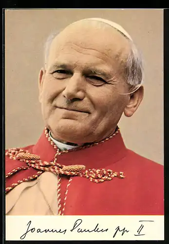 AK Papst Johannes Paul II. mit freundlichem Blick