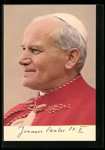 AK Papst Johannes Paul II. im Halbprofil