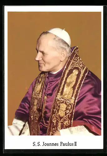 AK Papst Johannes Paul II. im roten Ornat
