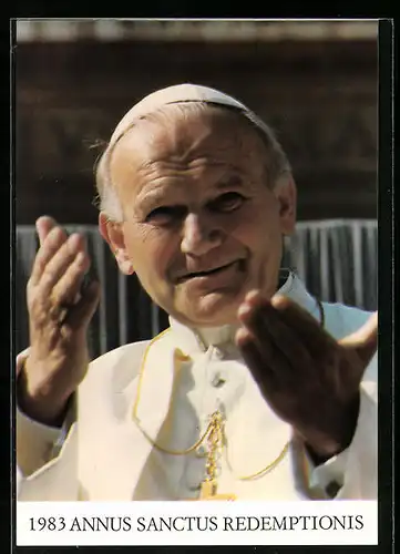 AK Papst Johannes Paul II. hebt segnend die Arme