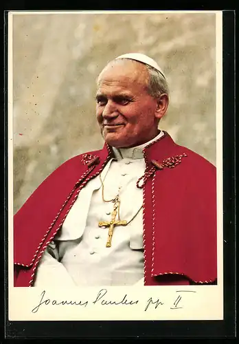 AK Papst Johannes Paul II. im weissen Ornat