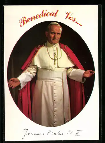 AK Papst Johannes Paul II. mit Umhang