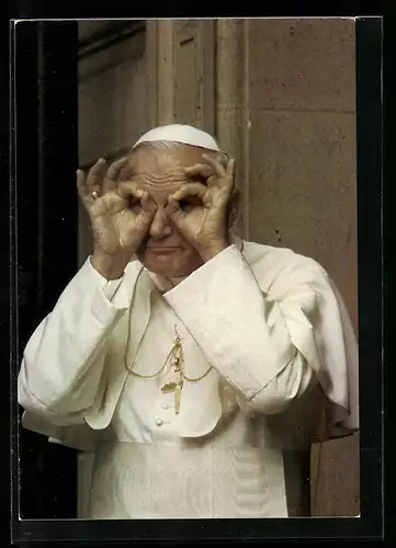 AK Papst Johannes Paul II. mit den Händen vor den Augen