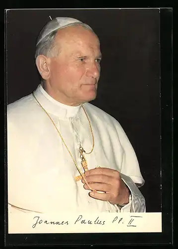 AK Papst Johannes Paul II. umfasst seine Kreuzkette
